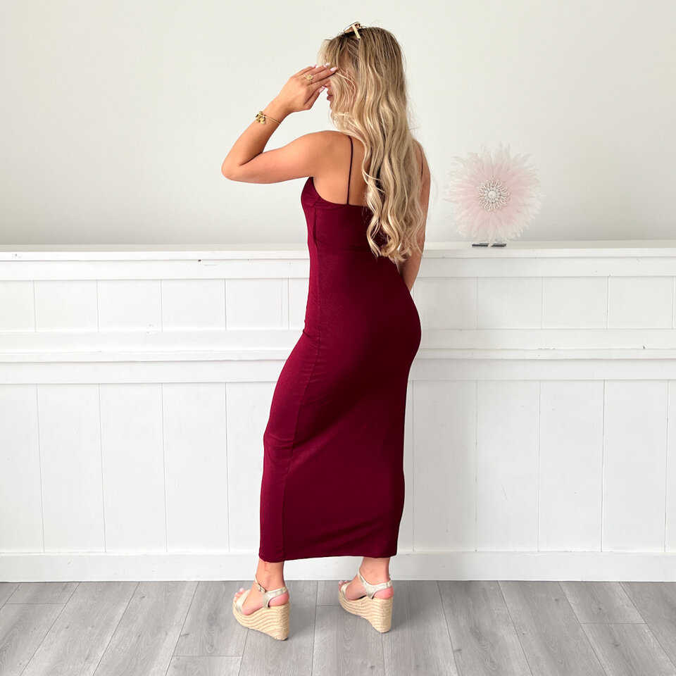 Hannah Maxi Jurk Bordeaux