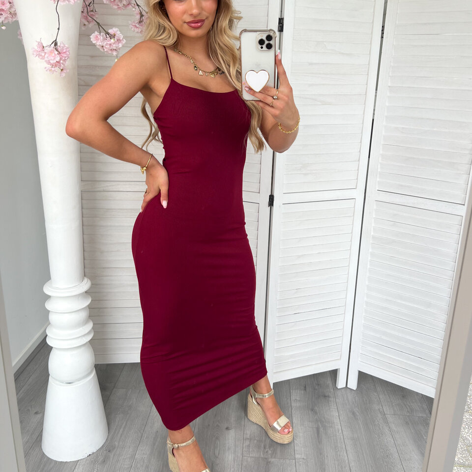 Hannah Maxi Jurk Bordeaux
