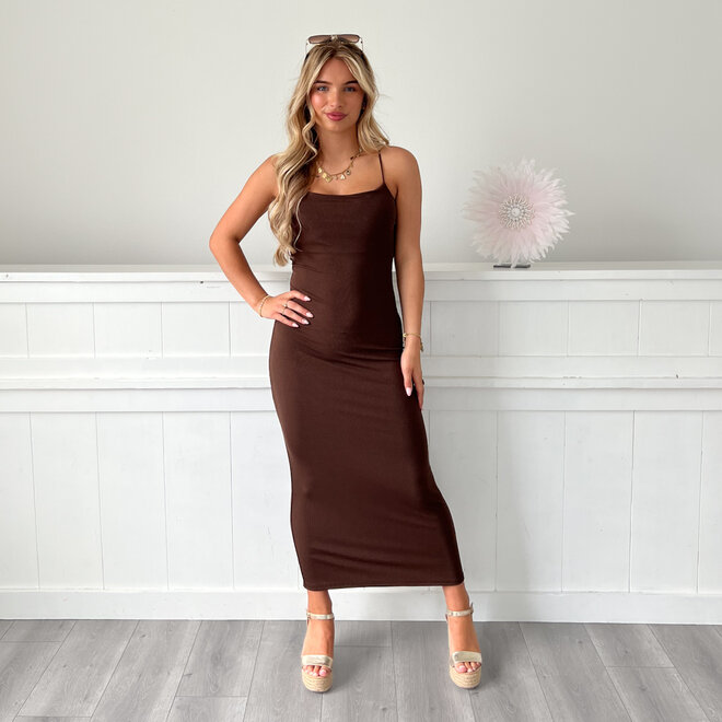 Hannah Maxi Jurk Bruin