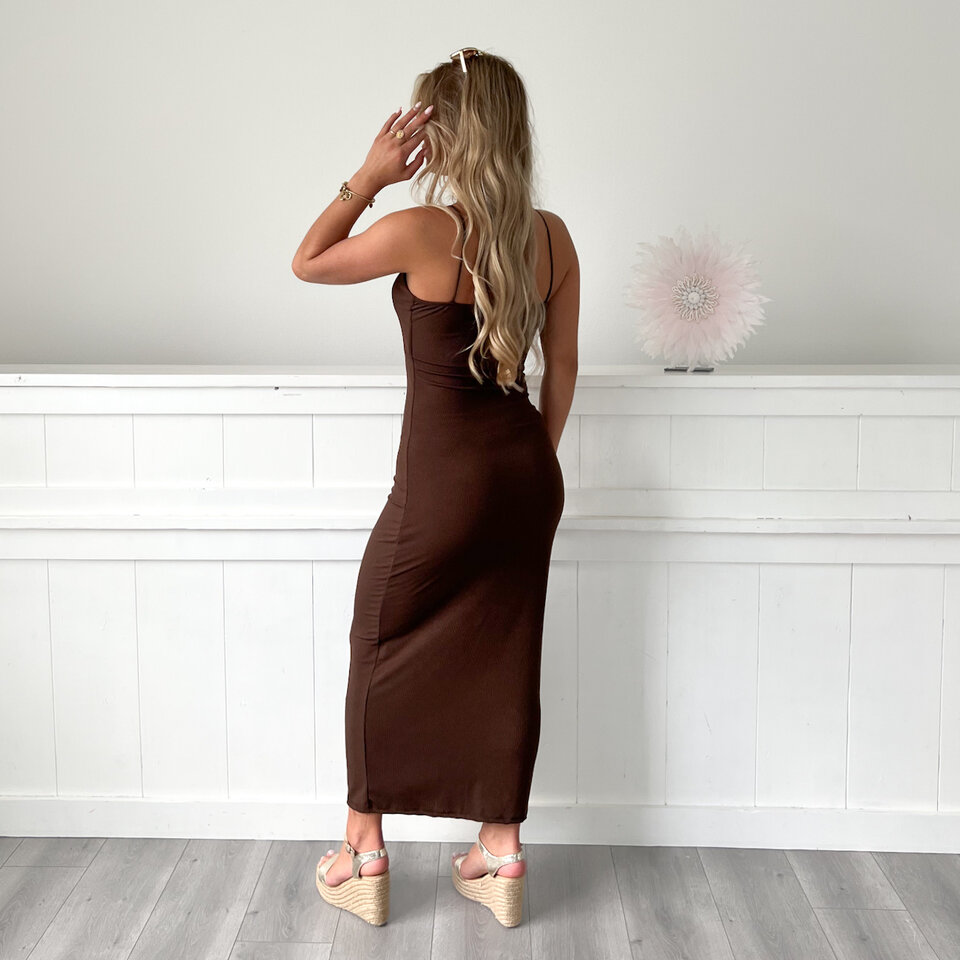 Hannah Maxi Jurk Bruin