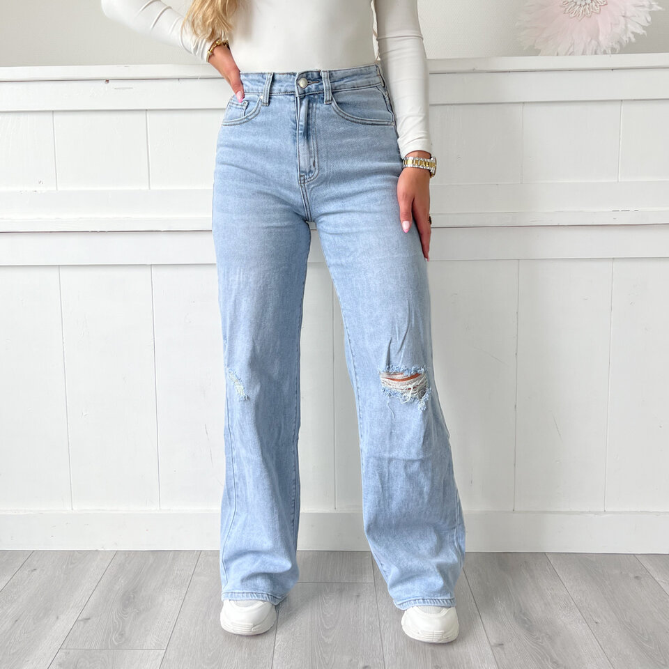 Shannon Wide Leg Jeans Blauw