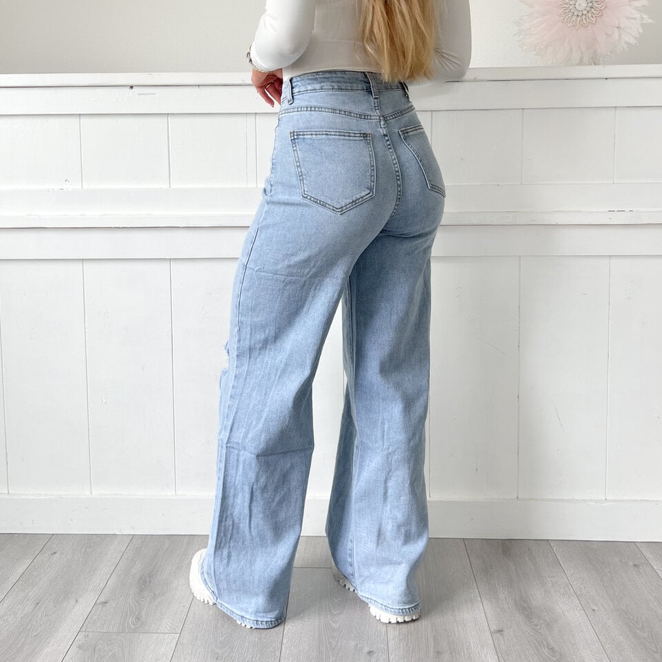 Shannon Wide Leg Jeans Blauw