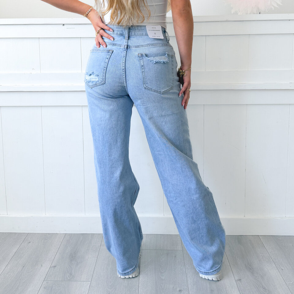 Dionne Straight Leg Jeans Blauw
