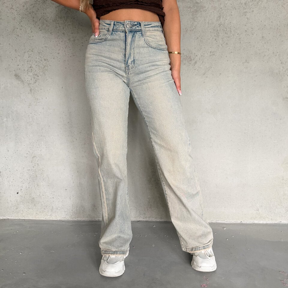 Fabienne Dirty Wash Jeans Blauw