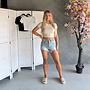Basic Cropped T-Shirt Beige