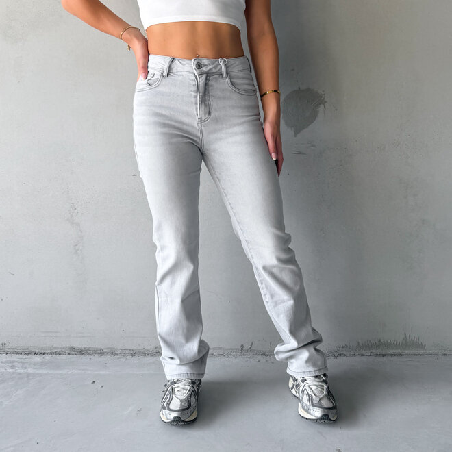 Laurie Wide Leg Jeans Lichtgrijs