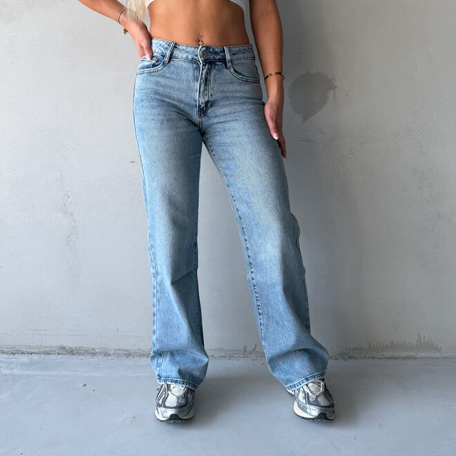 Simone Wide Leg Jeans Blauw