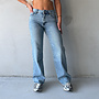 Simone Wide Leg Jeans Blauw