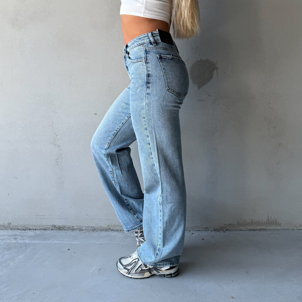 Simone Wide Leg Jeans Blauw