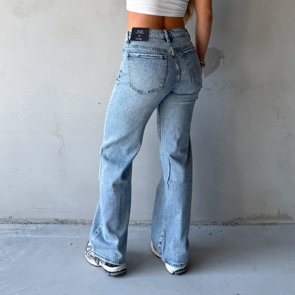Simone Wide Leg Jeans Blauw