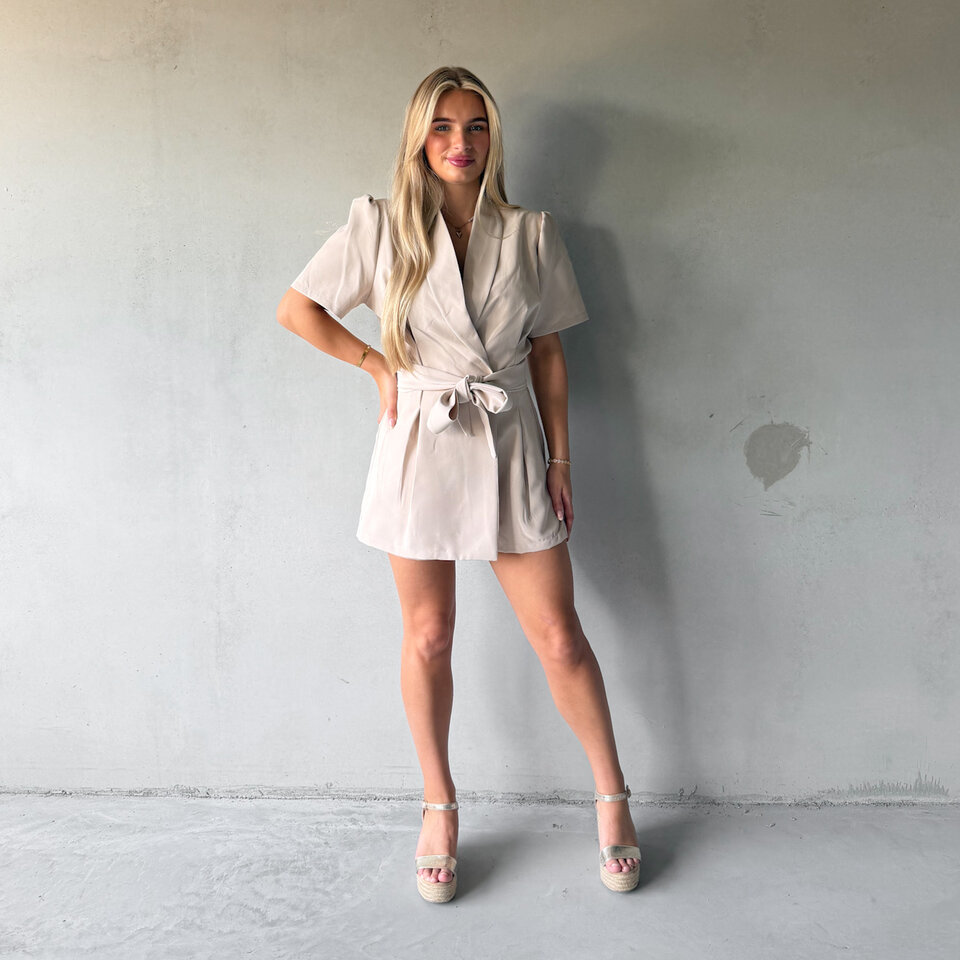 Fleur Blazer Playsuit Beige