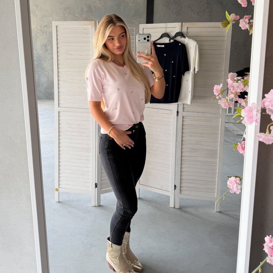 Gouden Hartjes Top Roze