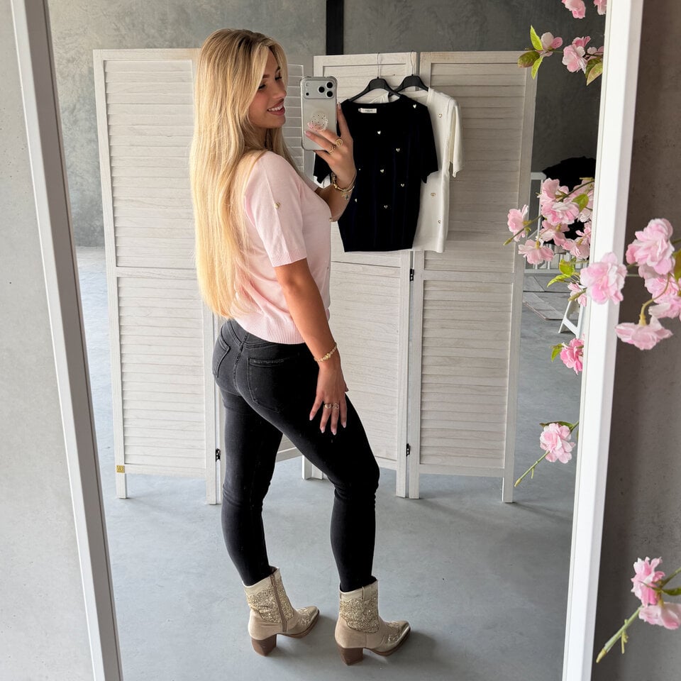 Gouden Hartjes Top Roze
