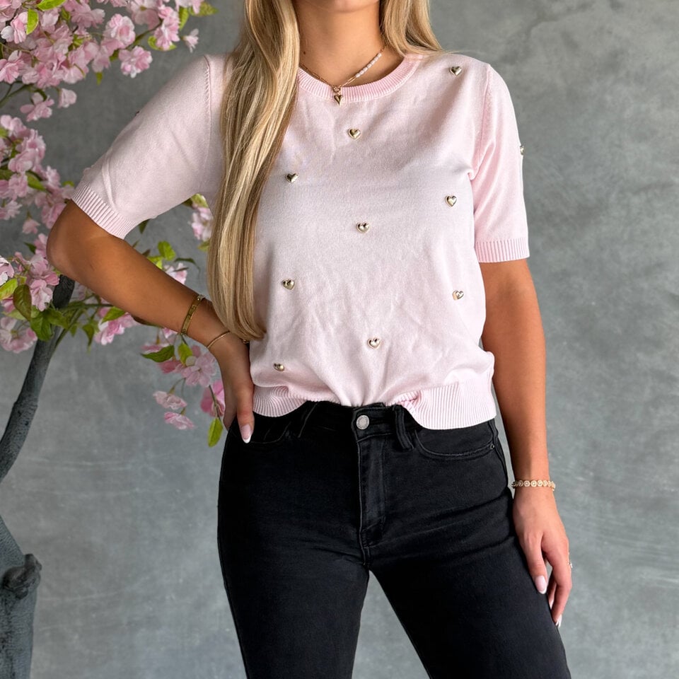 Gouden Hartjes Top Roze