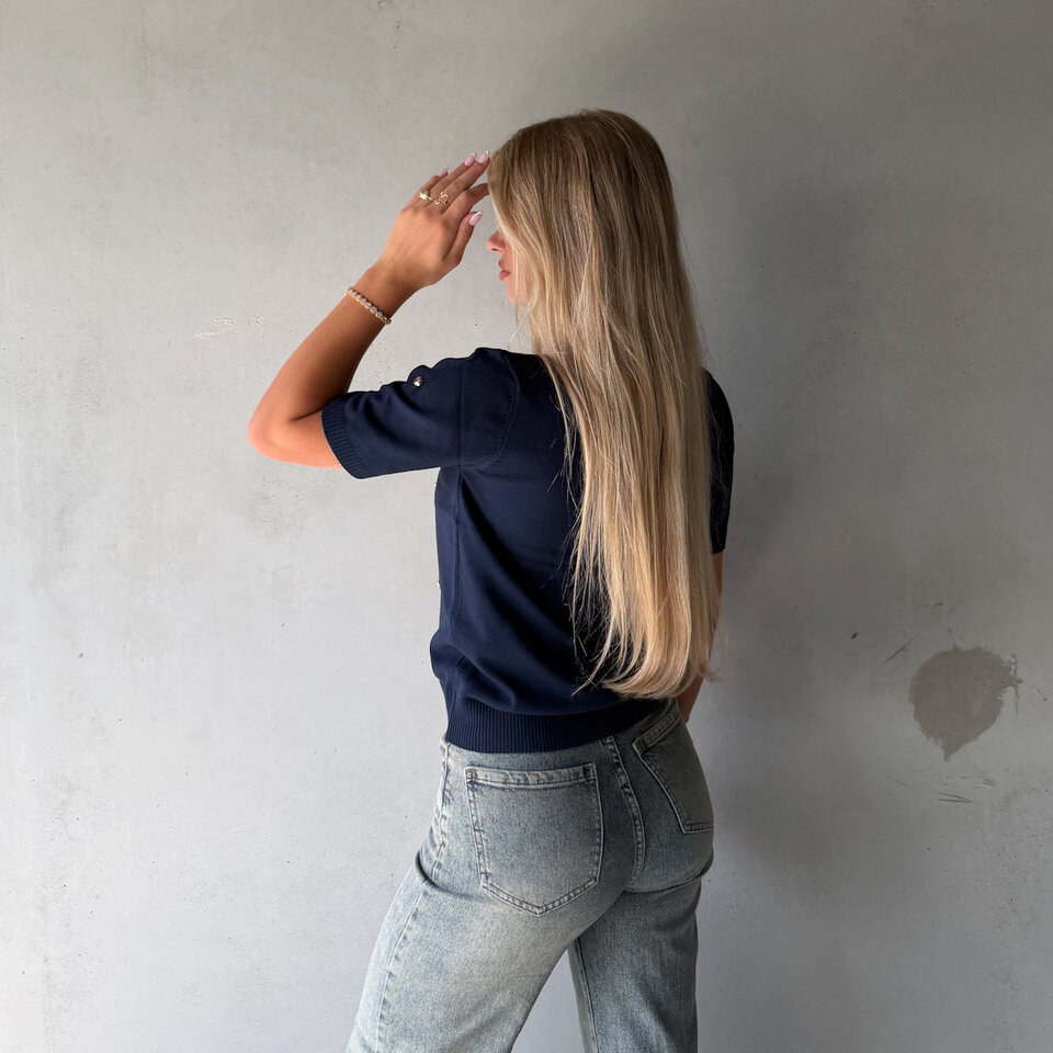 Gouden Hartjes Top Navy