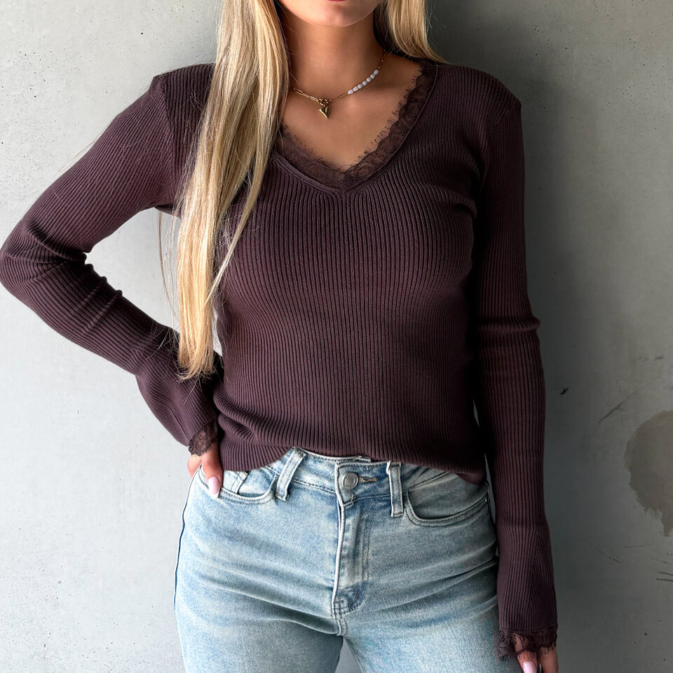 Stephanie Lace Top Bruin