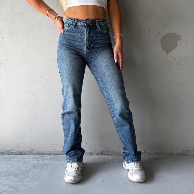 Rachel Straight Leg Jeans Blauw