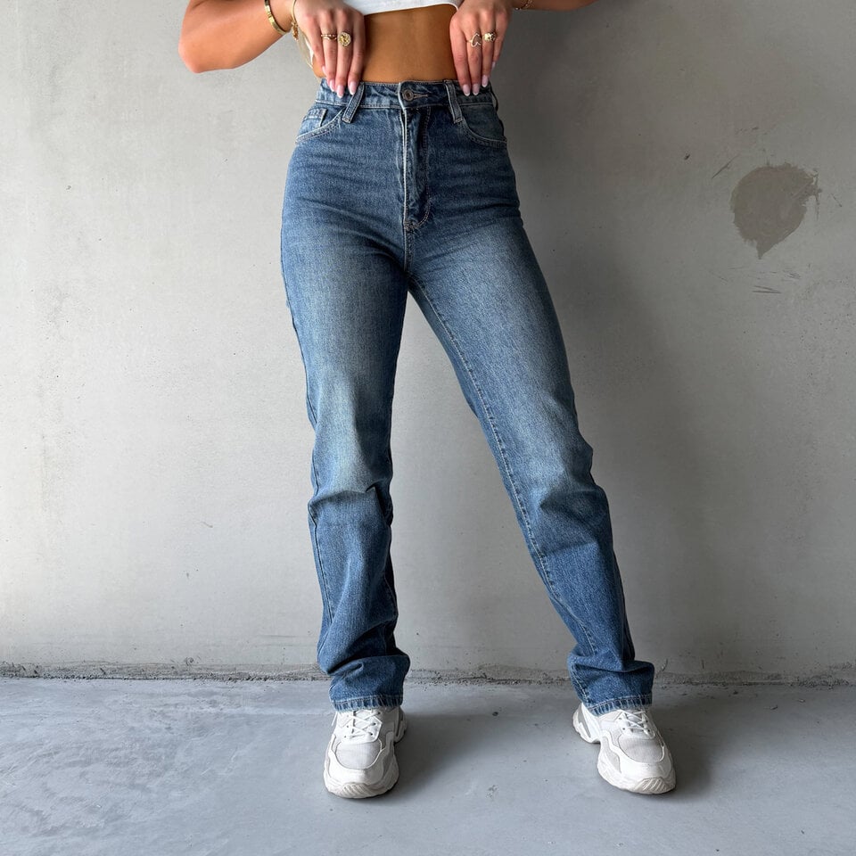 Rachel Straight Leg Jeans Blauw