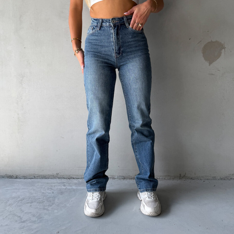 Rachel Straight Leg Jeans Blauw