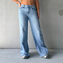 Bianca Wide Leg Jeans Blauw