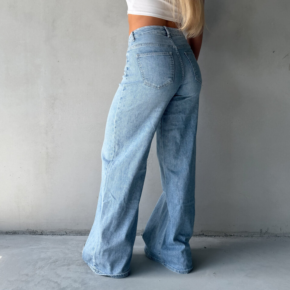 Bianca Wide Leg Jeans Blauw