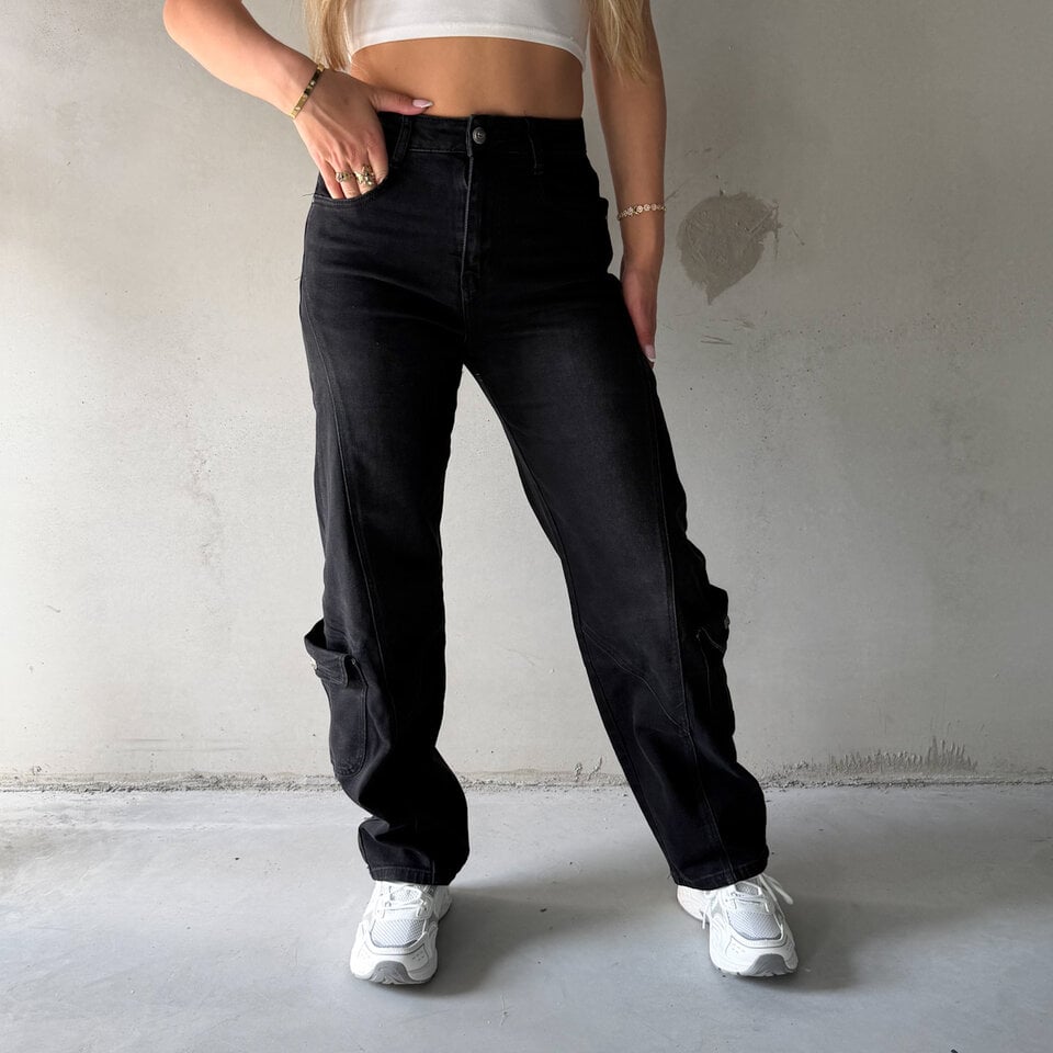 Meave Balloon Jeans Zwart