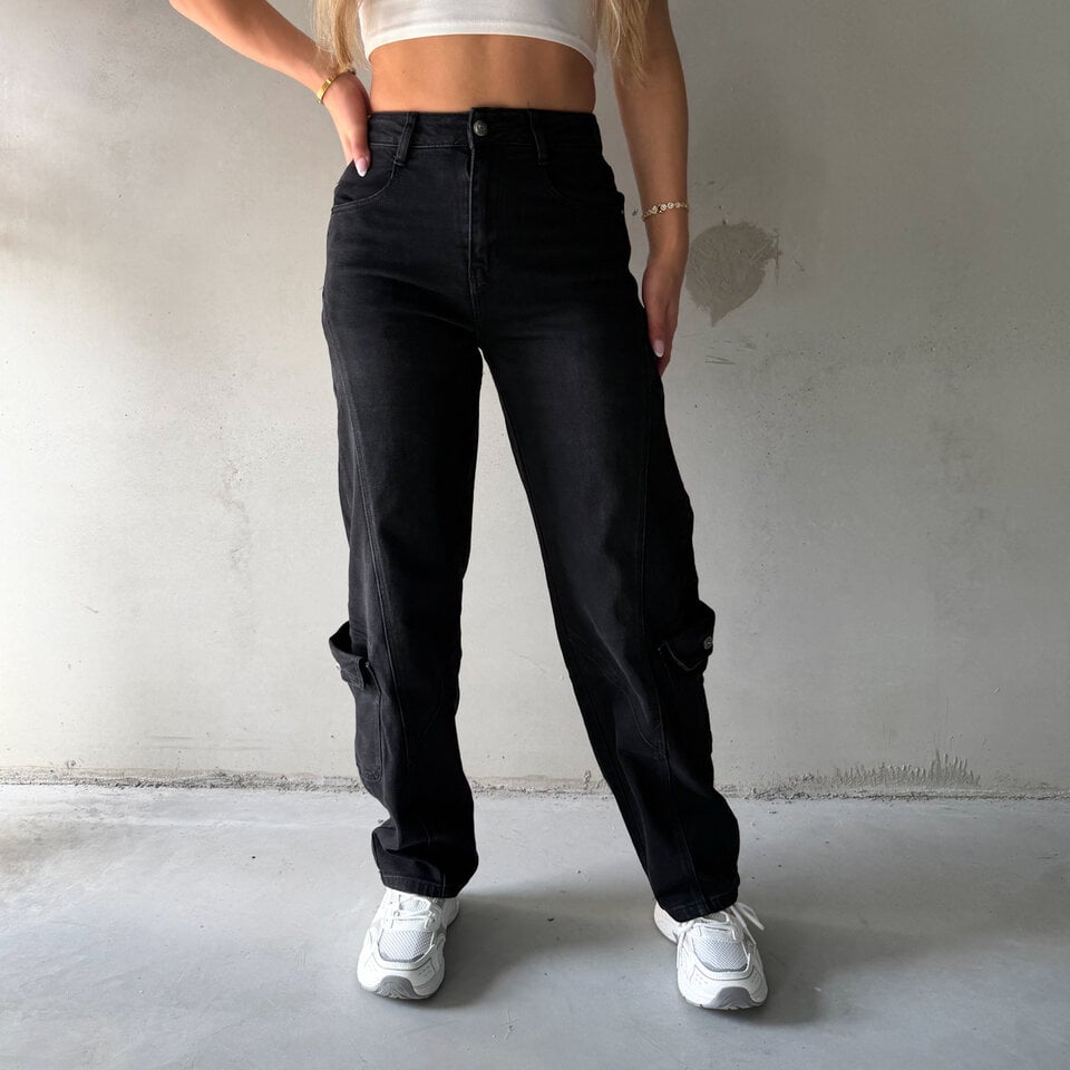 Meave Balloon Jeans Zwart