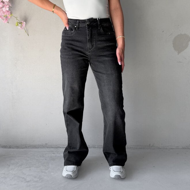 Nora Wide Leg Jeans Zwart