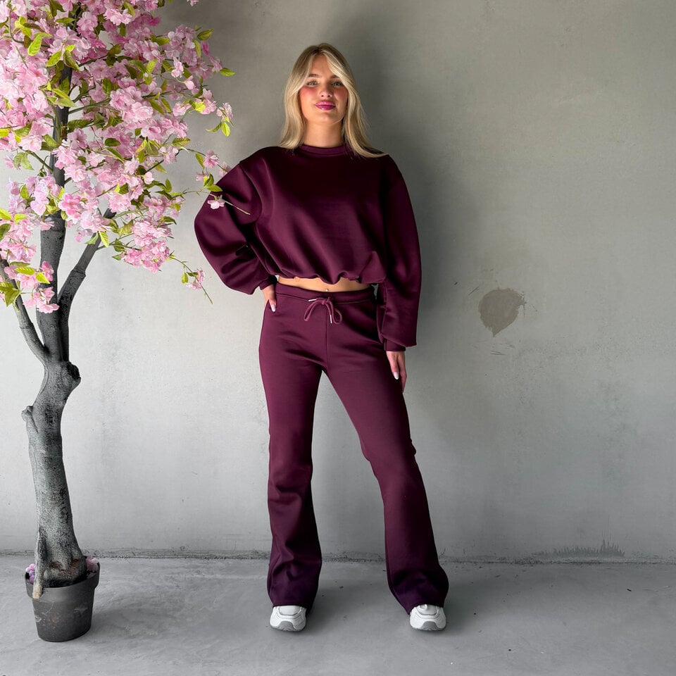 Brittney Flared Set Bordeaux