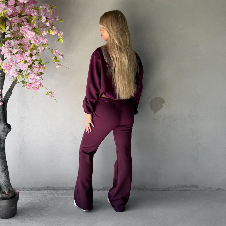 Brittney Flared Set Bordeaux