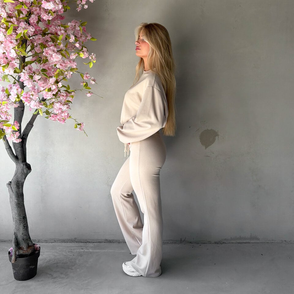 Brittney Flared Set Beige