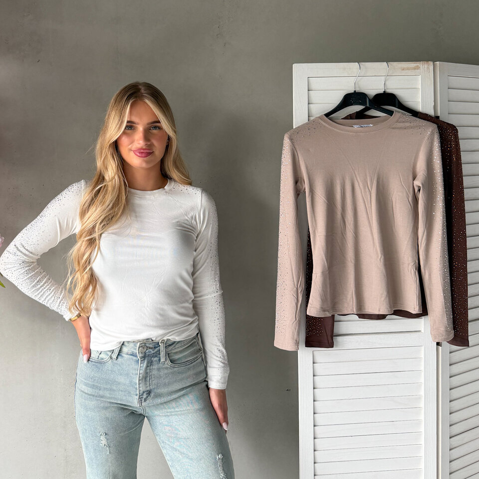Diamantjes Top Wit