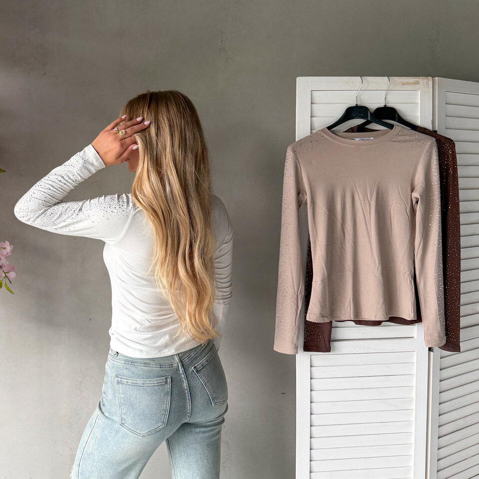 Diamantjes Top Wit