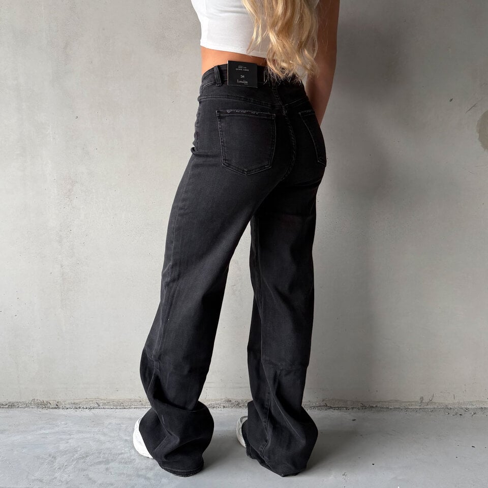 Denise Dad Fit Jeans Zwart Extra Long