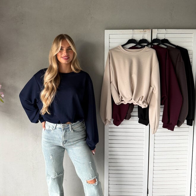 Sammy Cropped Shirt Navy