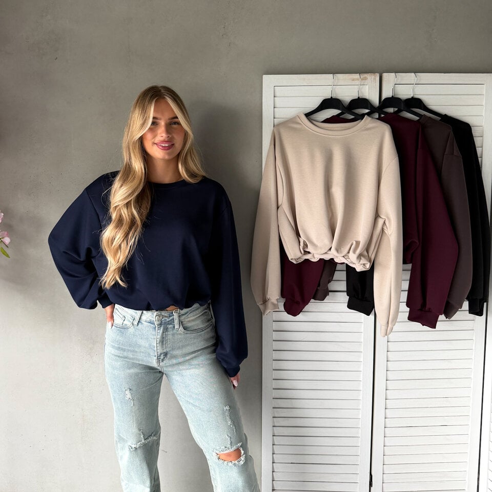 Sammy Cropped Shirt Navy