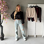Sammy Cropped Shirt Zwart