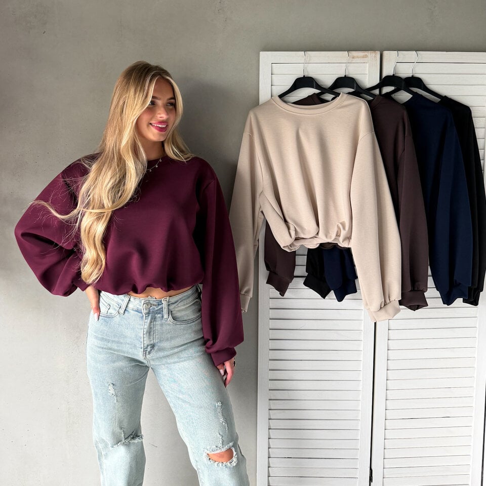 Sammy Cropped Shirt Bordeaux