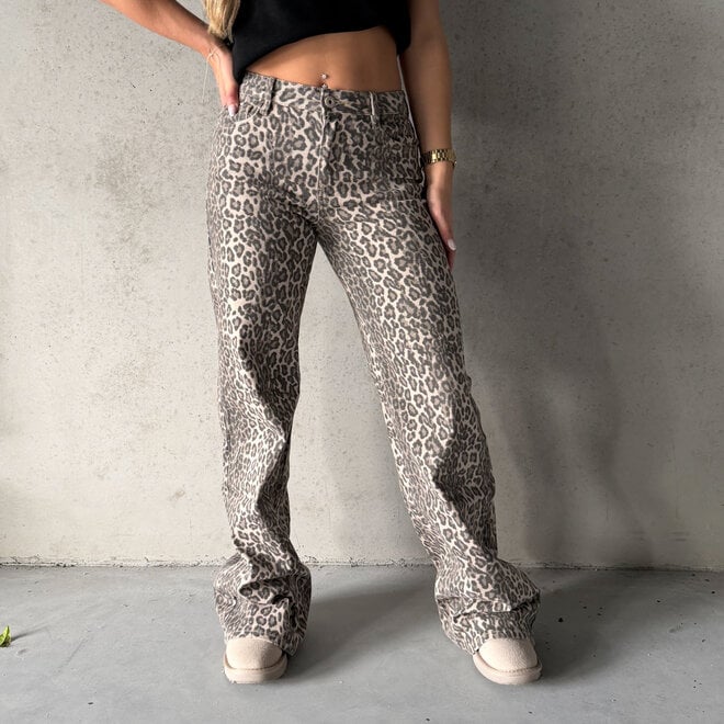 TALL Leopard Jeans Beige