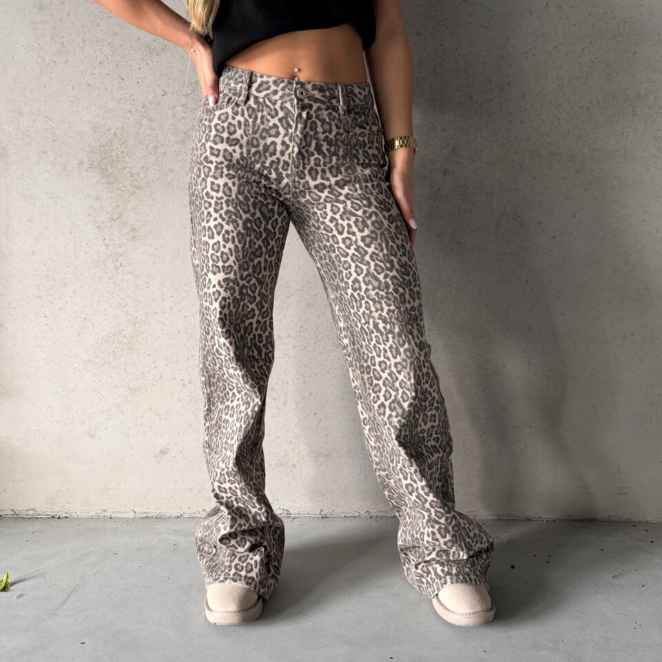 TALL Leopard Jeans Beige