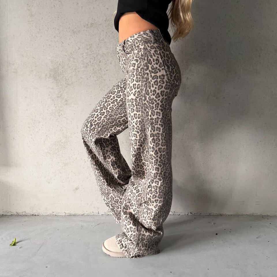 TALL Leopard Jeans Beige