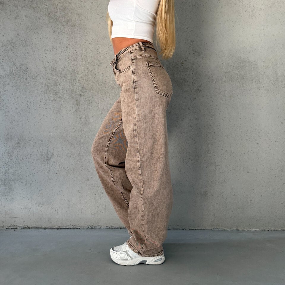 Jazzlyn Wide Leg Jeans Bruin