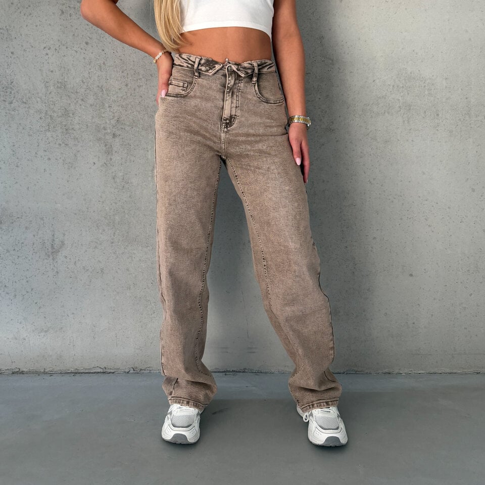 Jazzlyn Wide Leg Jeans Bruin