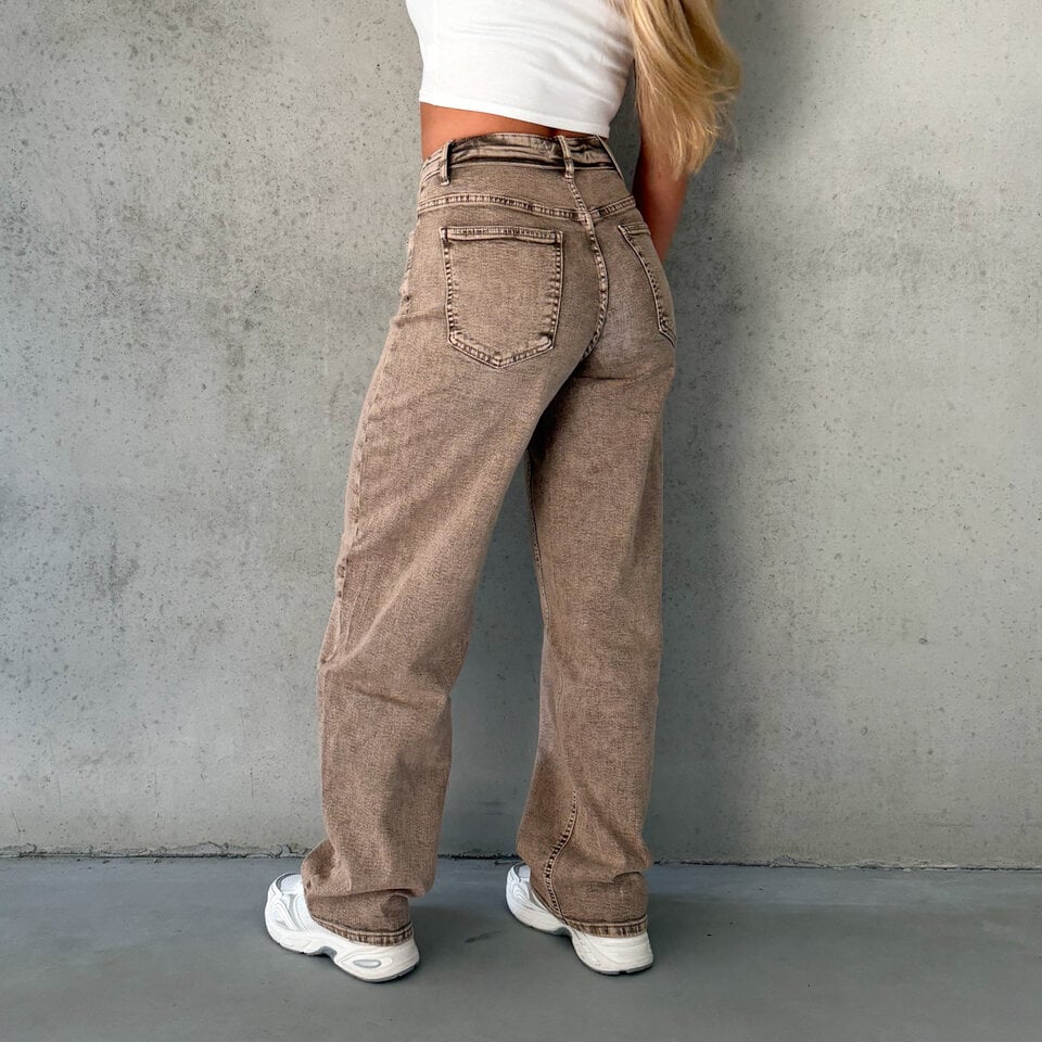 Jazzlyn Wide Leg Jeans Bruin