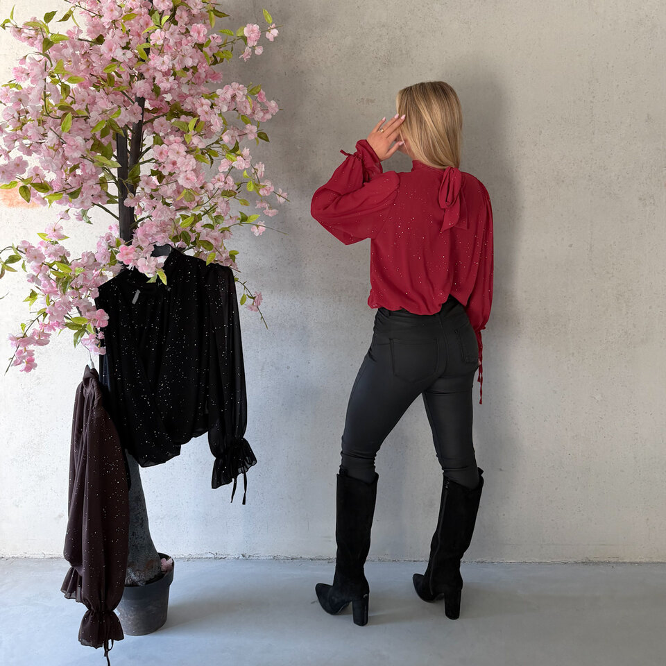 Overslag Sparkle Blouse Bordeaux