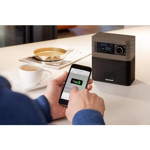 Sonoro Sonoro STREAM - Zwart - FM/DAB+ radio - internet radio- WiFi - BlueTooth - Walnoot/Zwart