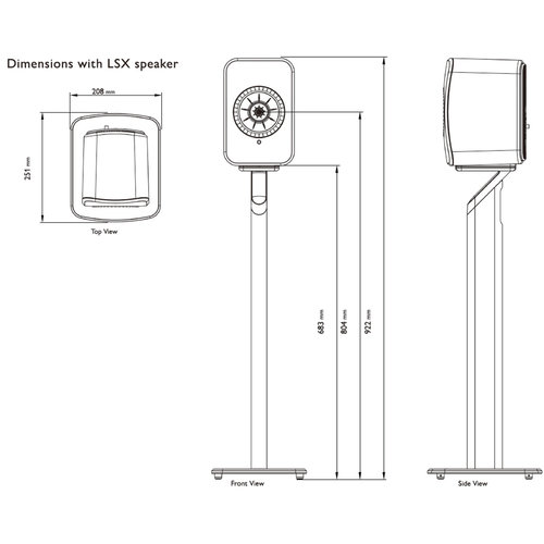 KEF KEF S1 Vloer standaard - Zwart (per paar)