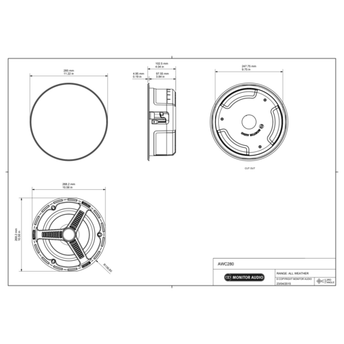 Monitor Audio Monitor Audio AWC280 All Weather inbouw speaker (Per stuk)