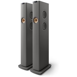 KEF LS60 Wireless vloerstaande speakers - Titanium grijs
