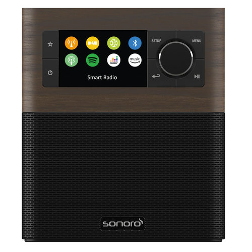 Sonoro Sonoro STREAM - Zwart - FM/DAB+ radio - internet radio- WiFi - BlueTooth - Walnoot/Zwart